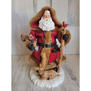 Clothtique possible dreams santa gift sack forest Vintage Xmas figure